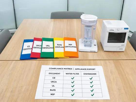 Compliance matrix for appliance export